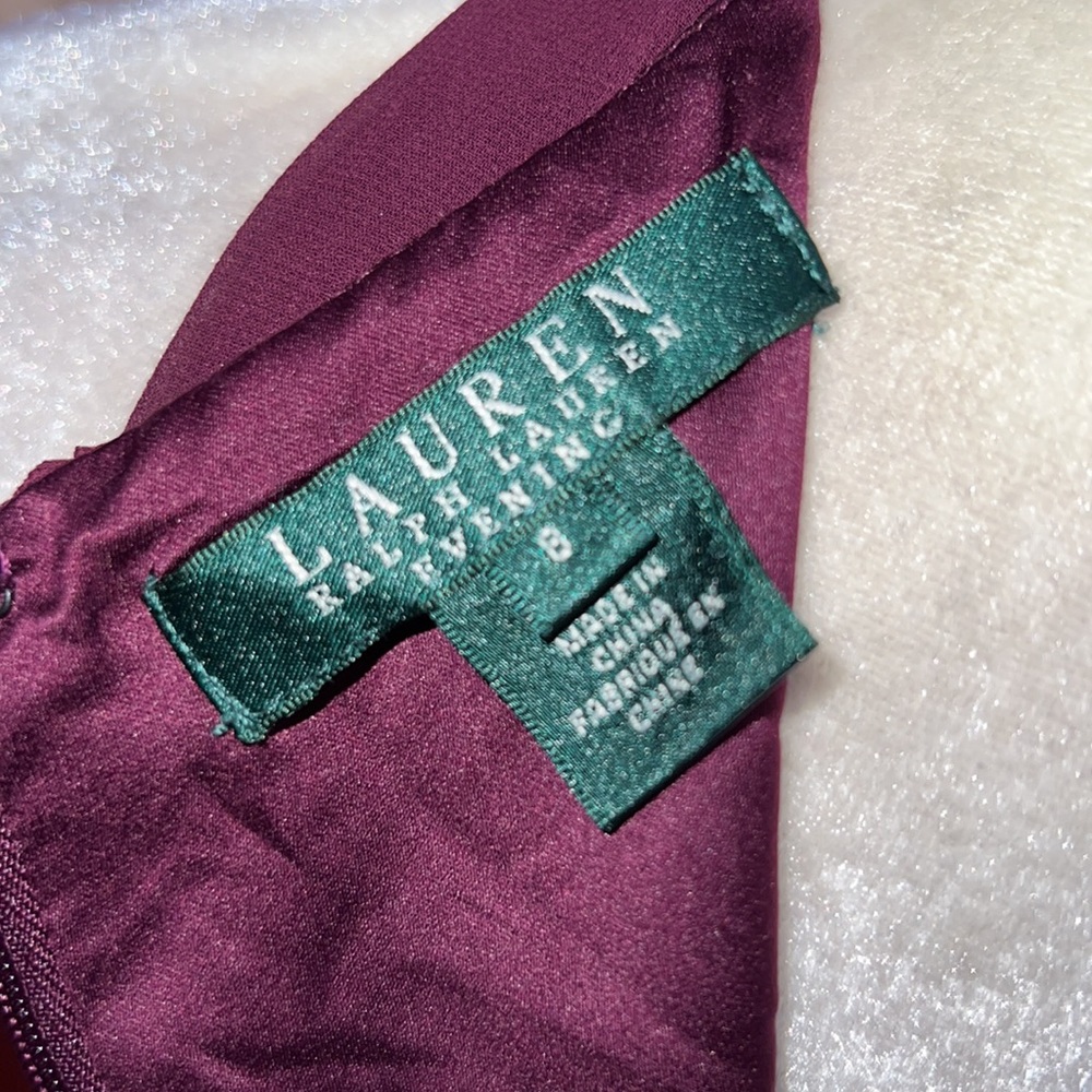 Ralph Lauren Evening Wine Colored Cocktail Party Dress 8 - Picture 4 of 5